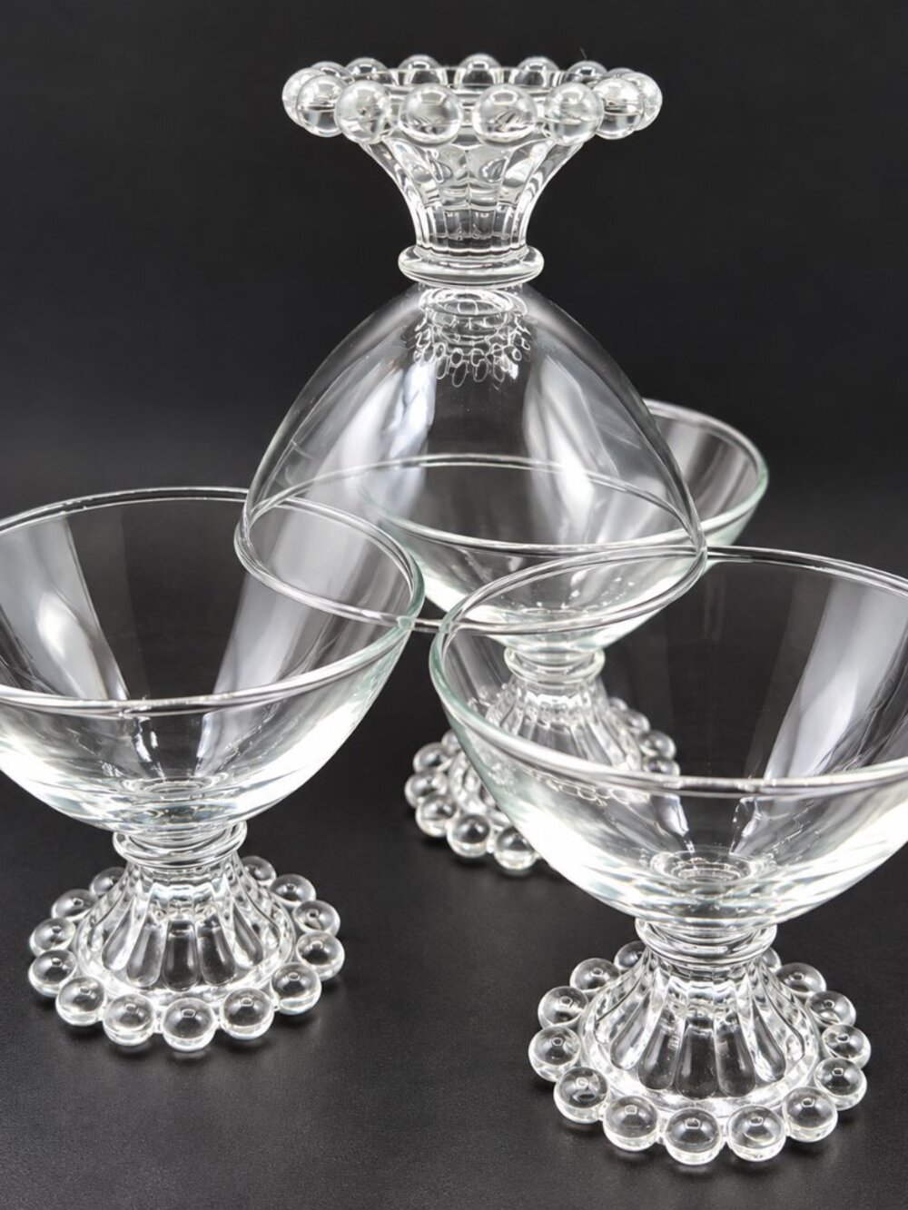 Anchor Hocking Boopie Berwick Sherbet Dessert Glasses Set 4 Clear